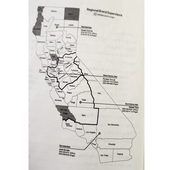 California 1997 Livestock Brand Book Cattle Farm Rancher Paperback Reference - Picture 5 of 11